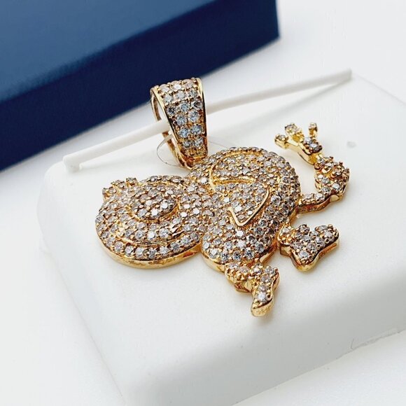 - "14K Gold Plated Cubic Zircon Pendant, EVBRS399 - Picture 8 of 9